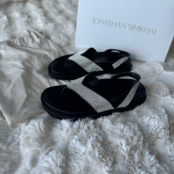 Jonathan Simkhai Talie Crystal Platform Sandals - Size 37 (US 7) - Picture 6 of 11